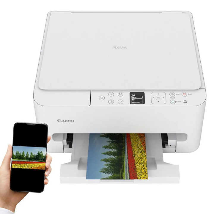 Мастилоструйно многофункционално устройство Canon PIXMA TS6550i, Print/Copy/Scan, Wi-Fi, White - 7179C006AA - 1