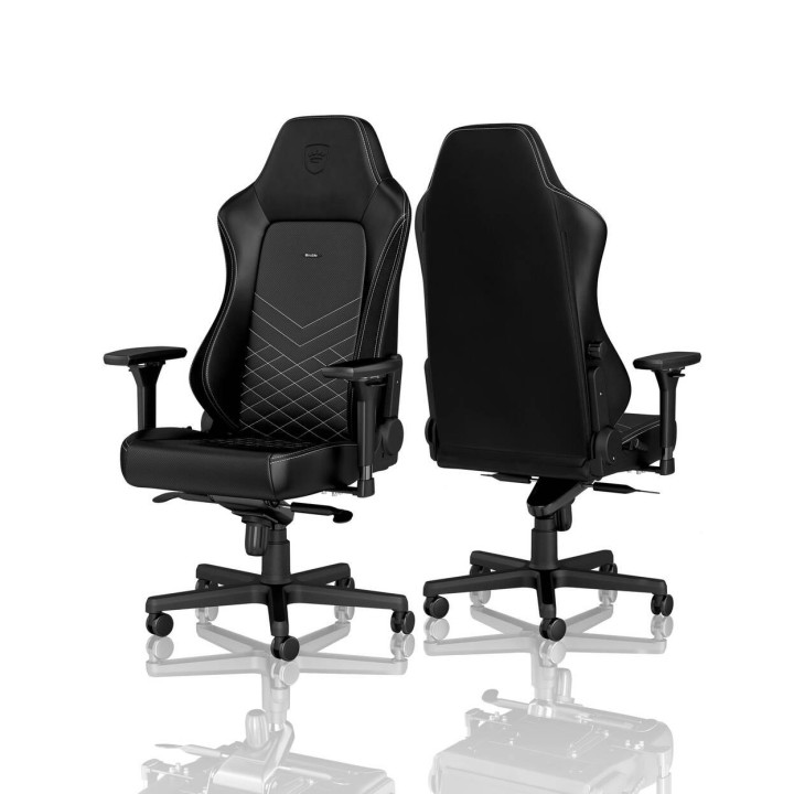Геймърски стол noblechairs HERO, Black/Platinum-White, до 150 kg, Изкуствена кожа - NBL-HRO-PU-BPW - 4