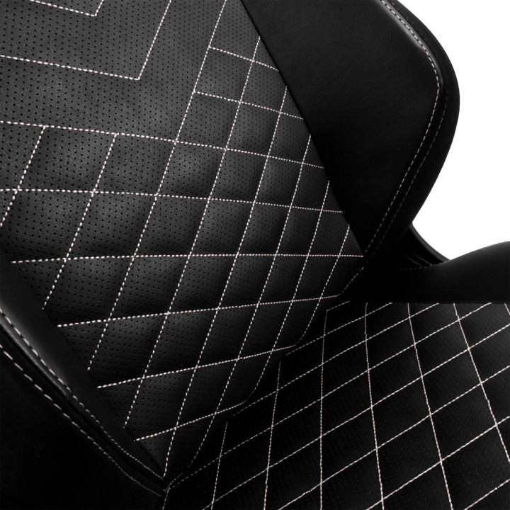 Геймърски стол noblechairs HERO, Black/Platinum-White, до 150 kg, Изкуствена кожа - NBL-HRO-PU-BPW - 6