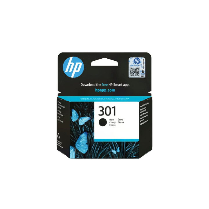 Мастилена касета HP 301, черна, 3ml, 190 страници - CH561EE#UUS - 2