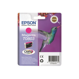 Мастилена касета Epson T0803 Claria, Magenta, 7.4ml (435 стр.) - C13T08034011 - 1