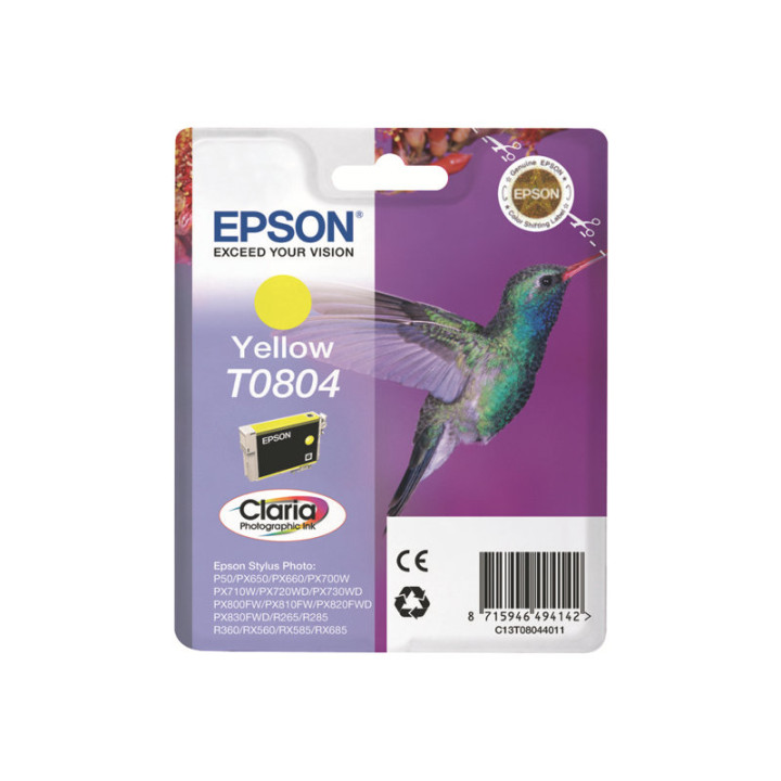 Мастилена касета Epson T0804, жълта, 7.4ml, 620 страници - C13T08044011 - 1