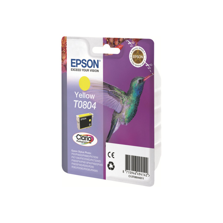 Мастилена касета Epson T0804, жълта, 7.4ml, 620 страници - C13T08044011 - 2