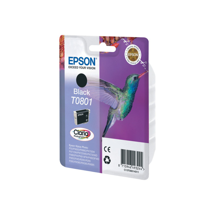 Мастилена касета Epson T0801, черна, 7.4ml, 330 страници - C13T08014011 - 4