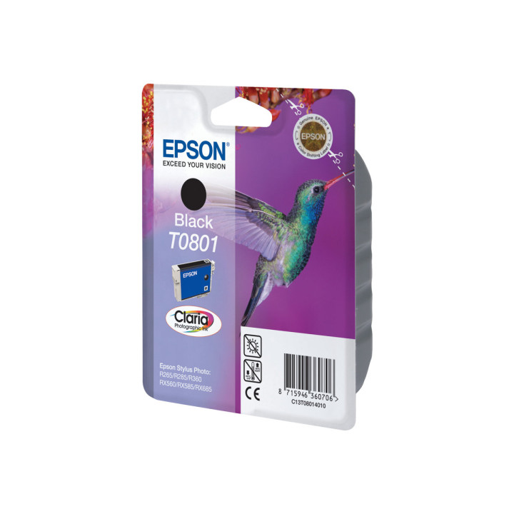 Мастилена касета Epson T0801, черна, 7.4ml, 330 страници - C13T08014011 - 5