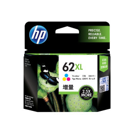 Мастилена касета HP 62XL, цветна (cyan, magenta, yellow), висок капацитет - C2P07AE#UUS - 1