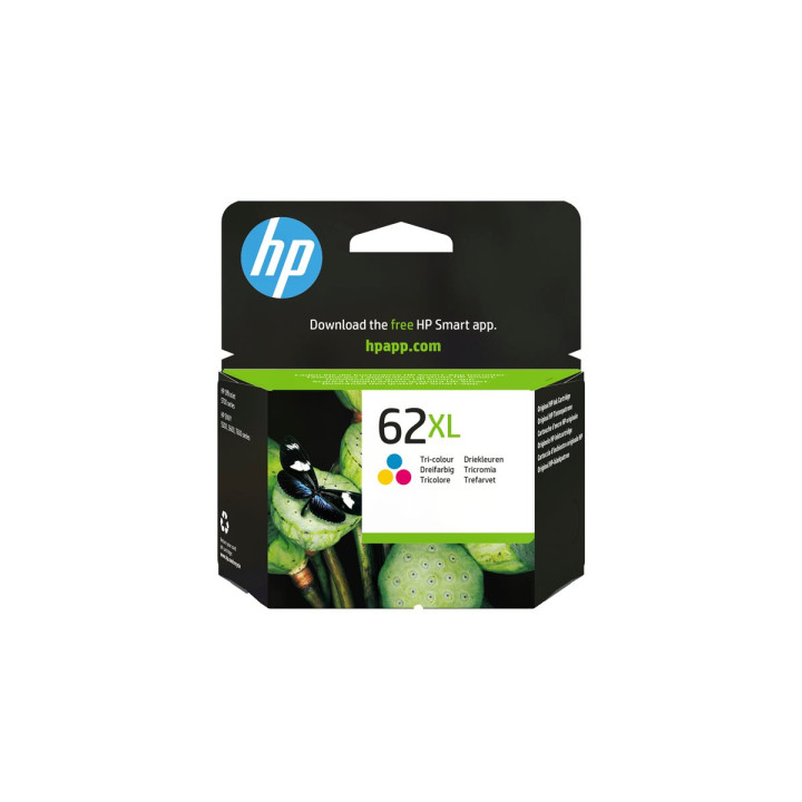 Мастилена касета HP 62XL, цветна (cyan, magenta, yellow), висок капацитет - C2P07AE#UUS - 2