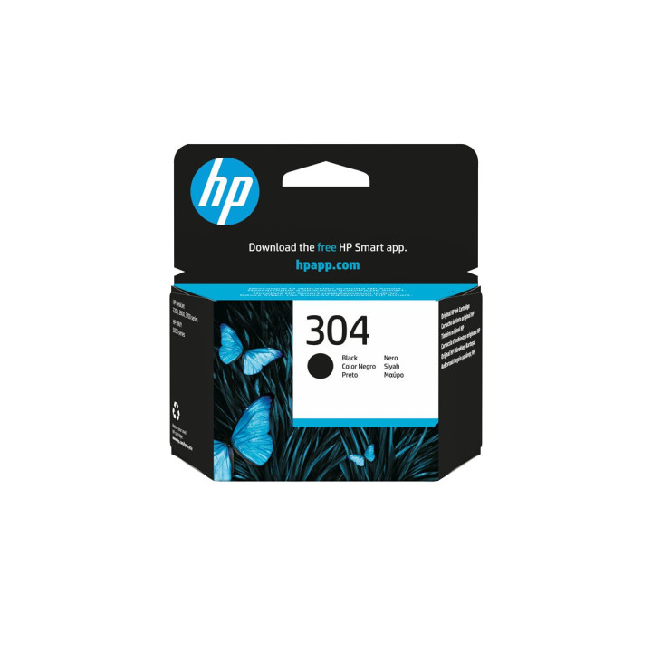 Мастилена касета HP 304, Black, Standard Capacity, 120 страници - N9K06AE#BA3 - 2