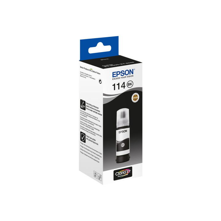 Мастило Epson EcoTank 114, Black Pigment 70ml (2300 стр.) - C13T07A140 - 2