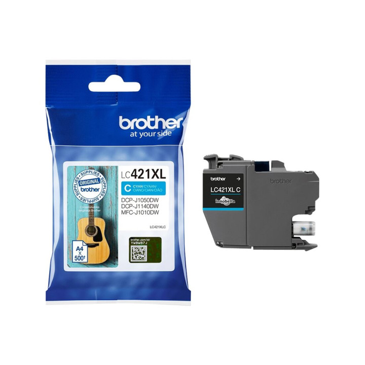 Мастилена касета Brother LC421XL, Cyan, 500 страници - 2