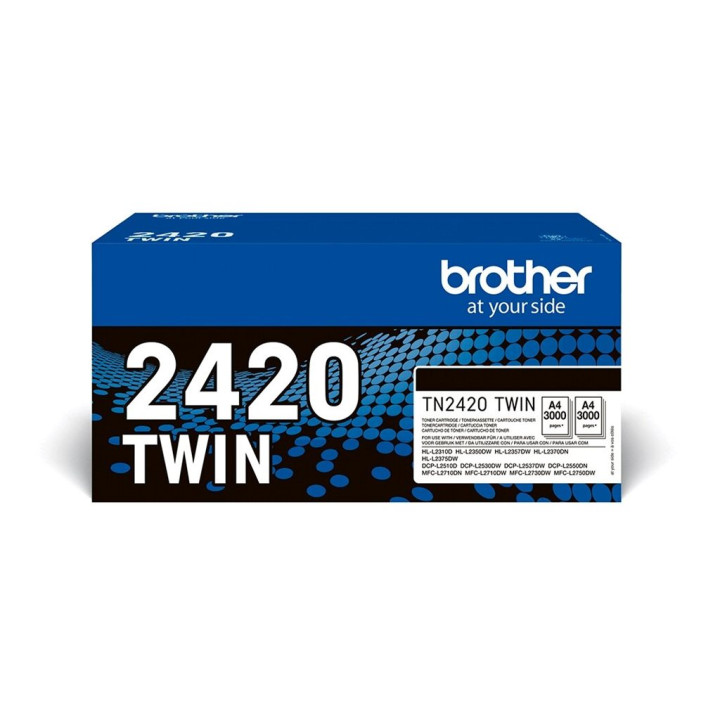 Тонер касета Brother TN2420, Twin Pack, черна, 2x3000 страници - TN2420TWIN - 2