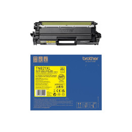 Тонер касета Brother TN-821XLY, жълт, 9000 страници - TN821XLY - 1
