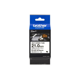 Термосвиваема лента Brother HSE251E, 21mm x 1.5m, черно върху бяло - HSE251E - 1