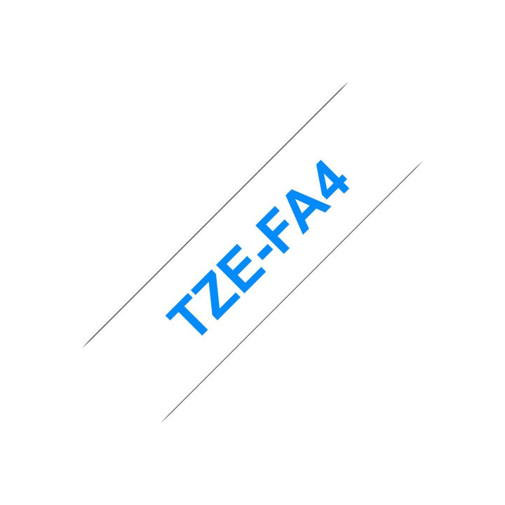 Лента Brother TZe-FA4, 18mm x 3m, синьо върху бяло, текстилна - TZEFA4 - 3