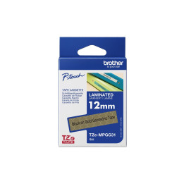 Етикетна лента Brother TZe-MPGG31, 12mm x 4m, черно върху златно геометрично - TZEMPGG31 - 1