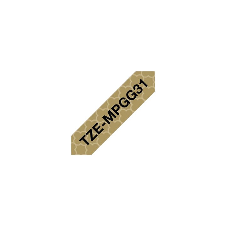 Етикетна лента Brother TZe-MPGG31, 12mm x 4m, черно върху златно геометрично - TZEMPGG31 - 3