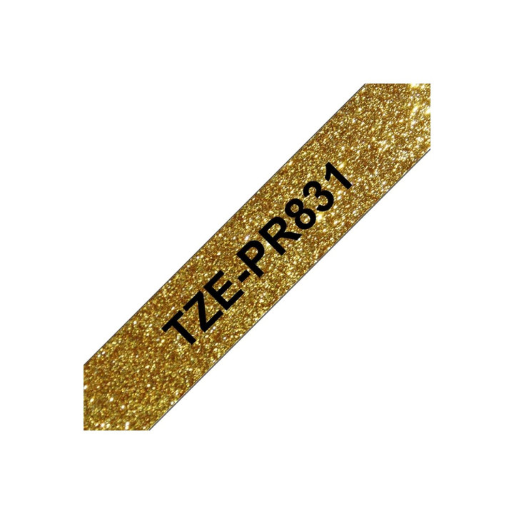 Лента Brother TZe-PR831, 12mm x 8m, черен текст на златен гланц - TZEPR831 - 4