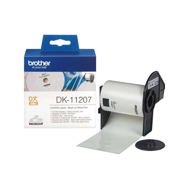 Етикети Brother P-Touch DK-11207, за CD/DVD, бели, диаметър 58mm, 100 бр. - DK11207 - 2