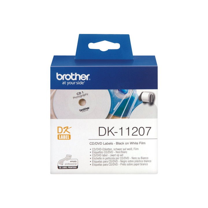 Етикети Brother P-Touch DK-11207, за CD/DVD, бели, диаметър 58mm, 100 бр. - DK11207 - 3