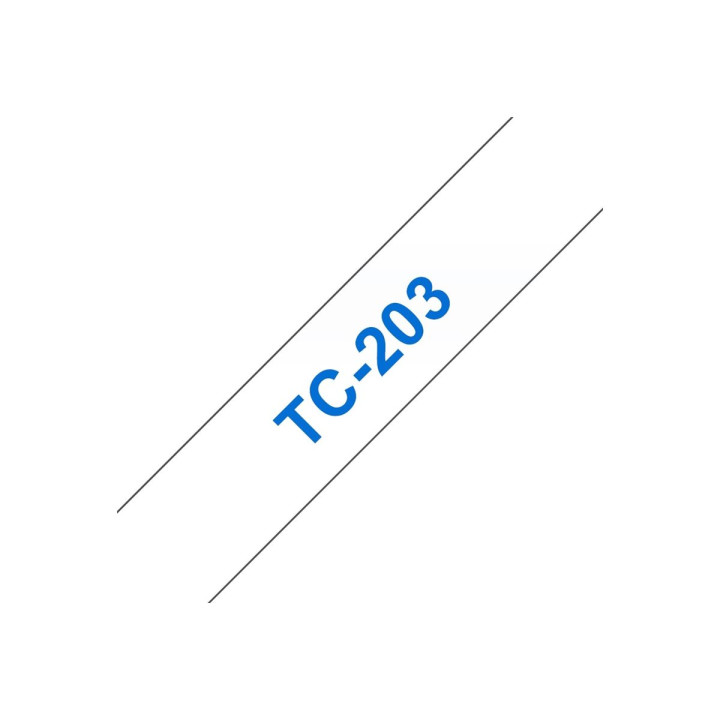 Лента за етикетна печатаща машина Brother P-Touch TC-203, 12mm x 7.7m, сини букви на бял фон - TC203 - 3