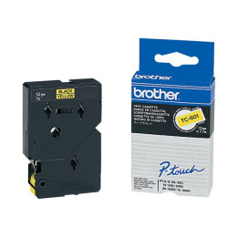 Лента Brother P-Touch TC-601, 12mm x 8m, черен текст на жълт фон - TC601 - 1
