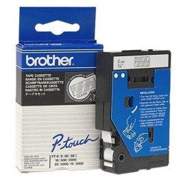 Ламинирана лента Brother P-Touch TC-195, 9mm x 7.7m, бяла върху прозрачна - TC195 - 1