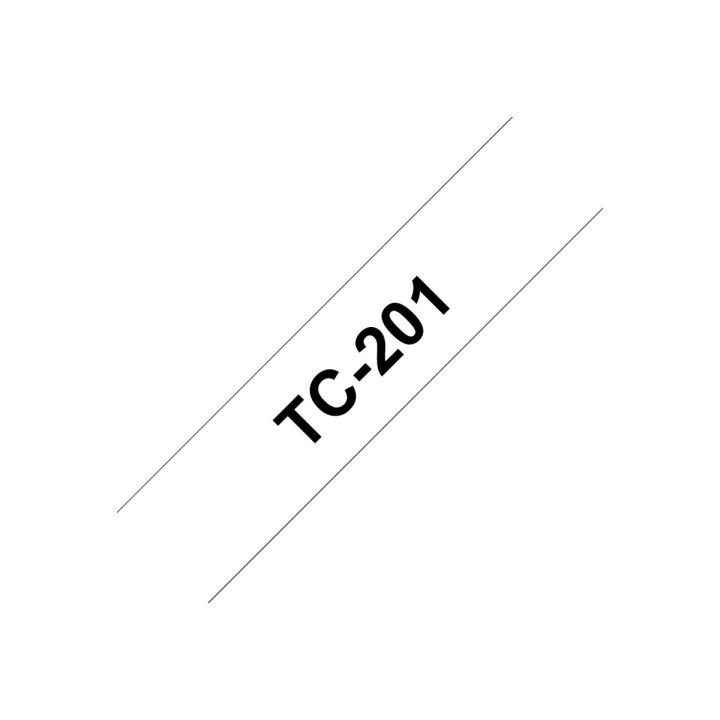 Лента за етикетен принтер Brother P-Touch TC-201, 12mm x 7.7m, черно върху бяло - TC201 - 2