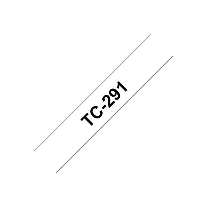 Ламинирана лента Brother P-Touch TC-291, 9mm, черно върху бяло - TC291 - 2