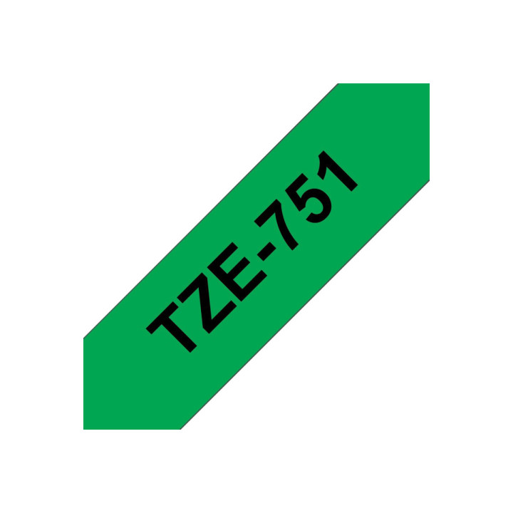 Касета Brother P-Touch TZE-751, 24mm x 8m, черно върху зелено - TZE751 - 4