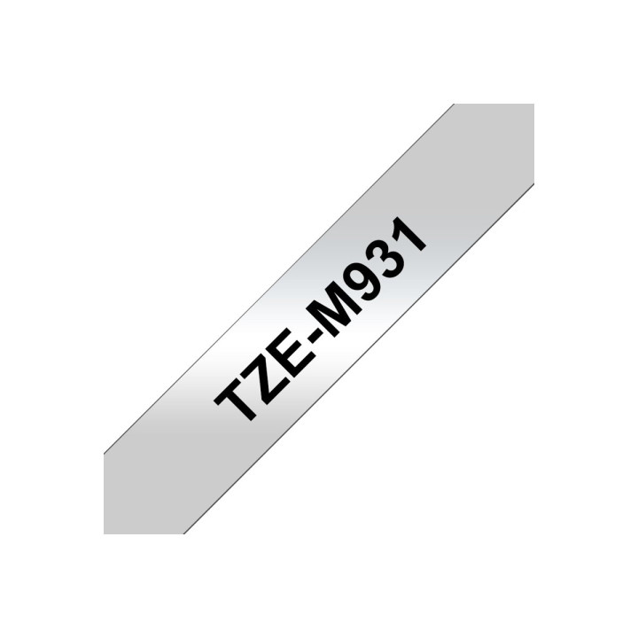 Ламинирана лента Brother TZe-M931, 12mm x 8m, черен текст върху матирано сребро - TZEM931 - 3