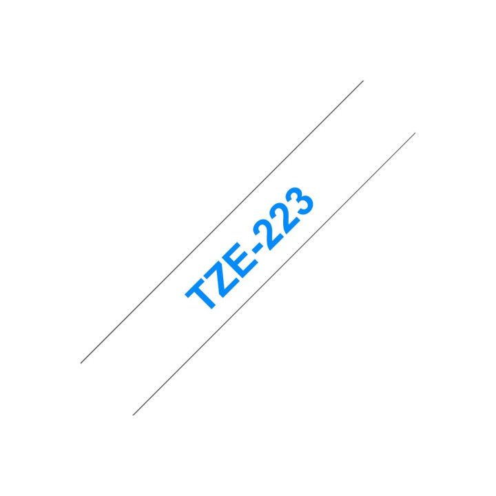 Ламинирана лента Brother P-Touch TZE-223, 9mm x 8m, синя върху бяла - TZE223 - 3