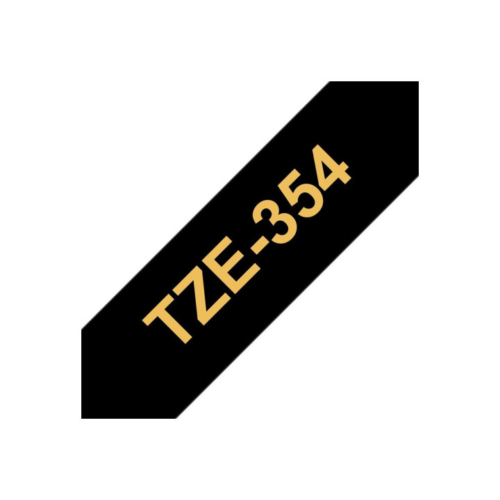 Ламинирана лента Brother P-Touch TZE-354, 24mm x 8m, златист текст на черен фон - TZE354 - 4