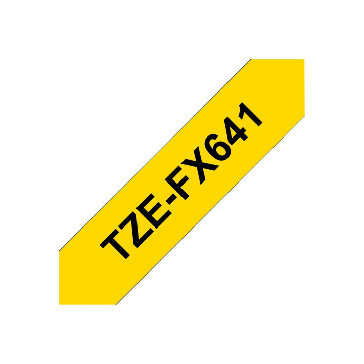 Лента за етикетни принтери Brother TZe-FX641, 18mm черно върху жълто, гъвкава - TZEFX641 - 4
