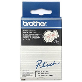 Лента Brother P-Touch TC-102, 12mm x 7.6m, червен текст/прозрачен фон - TC102 - 1