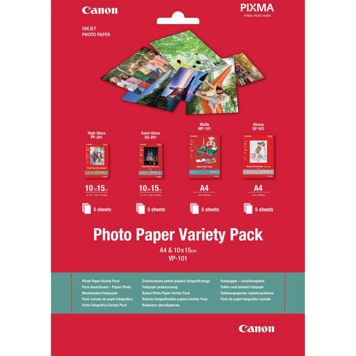 Фотохартия Canon Photo Paper, Mix Pack 5x A4 + 5x 10x15cm - 0775B079AA - 1