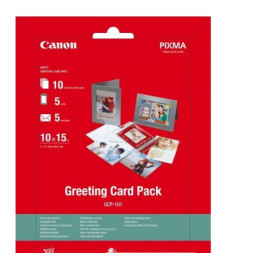 Фотохартия Canon Photo Paper Greeting Card Pack, 10 листа гланцова + 5 картички + 5 плика - BS0775B077BA - 1