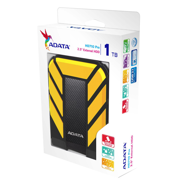 Външен твърд диск ADATA HD710P, 1TB USB 3.1 2.5" - AHD710P-1TU31-CYL - 3