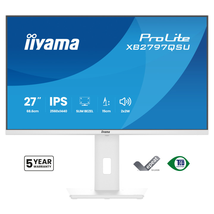 Монитор IIYAMA XB2797QSU-W1, 27" QHD IPS 75Hz - 1