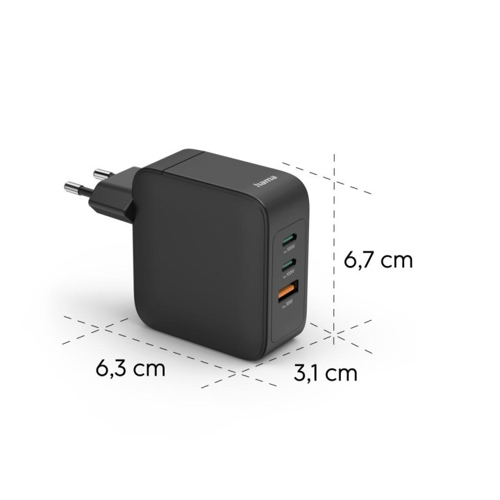 Зарядно устройство HAMA GaN, 2x USB-C, 1x USB-A, PD, 100W - HAMA-201962 - 3