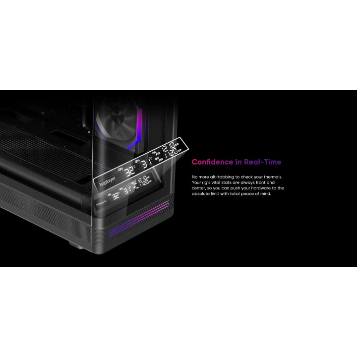 Кутия за компютър 1stPlayer PB8, ATX Middle Tower, 3x120mm A-RGB вентилатори, USB-C, Tempered Glass - PB8-BK-2FH7R-1FH7 - 3