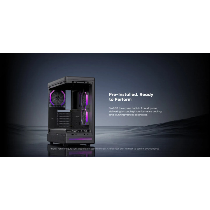 Кутия за компютър 1stPlayer PB8, ATX Middle Tower, 3x120mm A-RGB вентилатори, USB-C, Tempered Glass - PB8-BK-2FH7R-1FH7 - 9