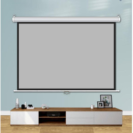 Екран за стена Estillo, 240x240 cm, 1:1, ръчен, стенно монтиране - EST-SCREEN-ROLLER-240 - 1