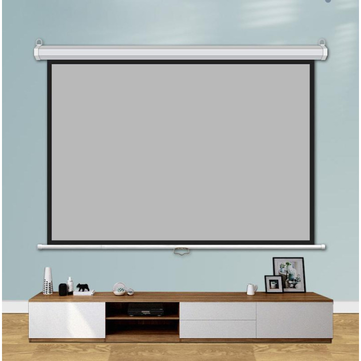 Екран за стена Estillo, 240x240 cm, 1:1, ръчен, стенно монтиране - EST-SCREEN-ROLLER-240 - 1