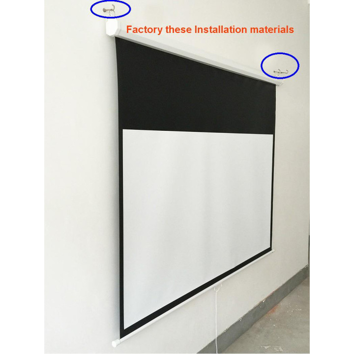 Екран за стена Estillo, 240x240 cm, 1:1, ръчен, стенно монтиране - EST-SCREEN-ROLLER-240 - 2