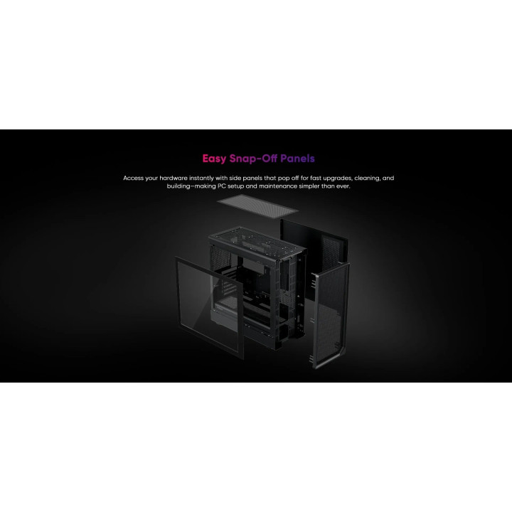Кутия за компютър 1stPlayer AU8, Middle Tower ATX, Tempered Glass, 4x140mm A-RGB вентилатора, USB-C - AU8-BK-4FE7-14 - 4