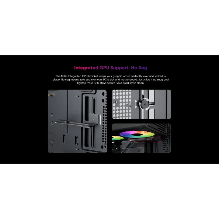 Кутия за компютър 1stPlayer AU8, Middle Tower ATX, Tempered Glass, 4x140mm A-RGB вентилатора, USB-C - AU8-BK-4FE7-14 - 7
