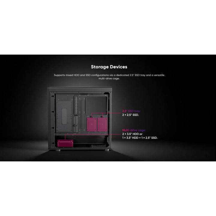 Кутия за компютър 1stPlayer AU8, Middle Tower ATX, Tempered Glass, 4x140mm A-RGB вентилатора, USB-C - AU8-BK-4FE7-14 - 8