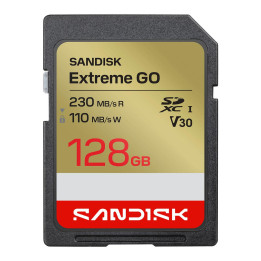SD карта SanDisk Extreme GO, 128GB SDXC UHS-I U3 V30 - SDSDXGN-128G-GNCIN - 1