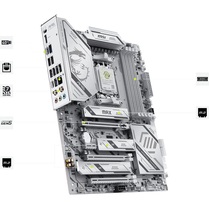 Дънна платка MSI X870E GAMING PLUS MAX WIFI, ATX, Socket AM5, DDR5 8200MHz  - 911-7E70-016 - 4