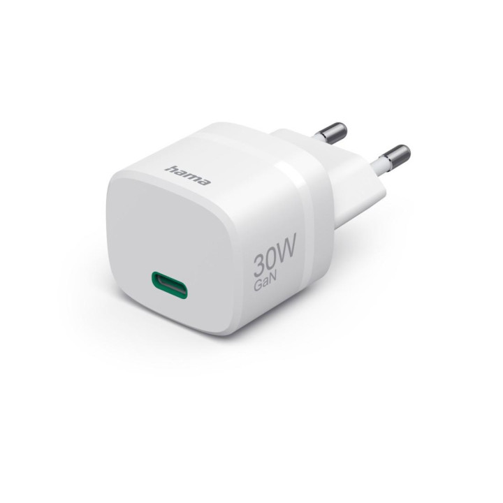 Зарядно устройство HAMA, 30W, GaN, USB-C, PD/Qualcomm, Zero Standby, бяло - HAMA-201964 - 1